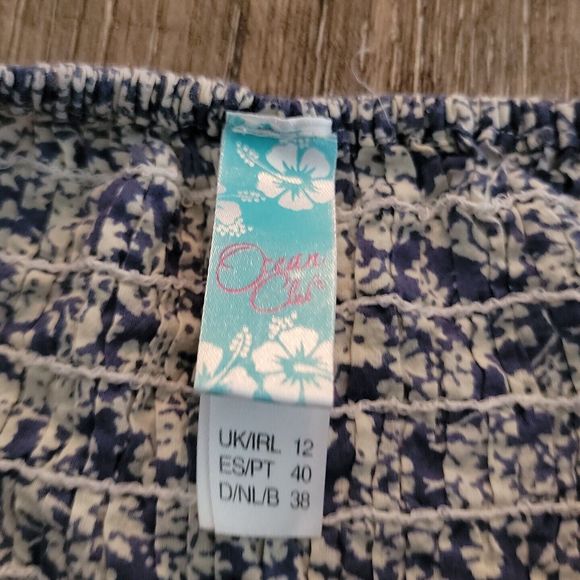 Ocean Club Pull Up Romper Shorts ~ UK Sz 12 ~ Short Sleeve ~ Floral - Picture 2 of 4